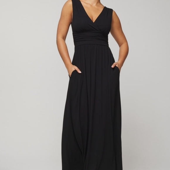 Soma Soft Jersey Maxi Bra Dress with pockets Size M Black - Picture 3 of 9